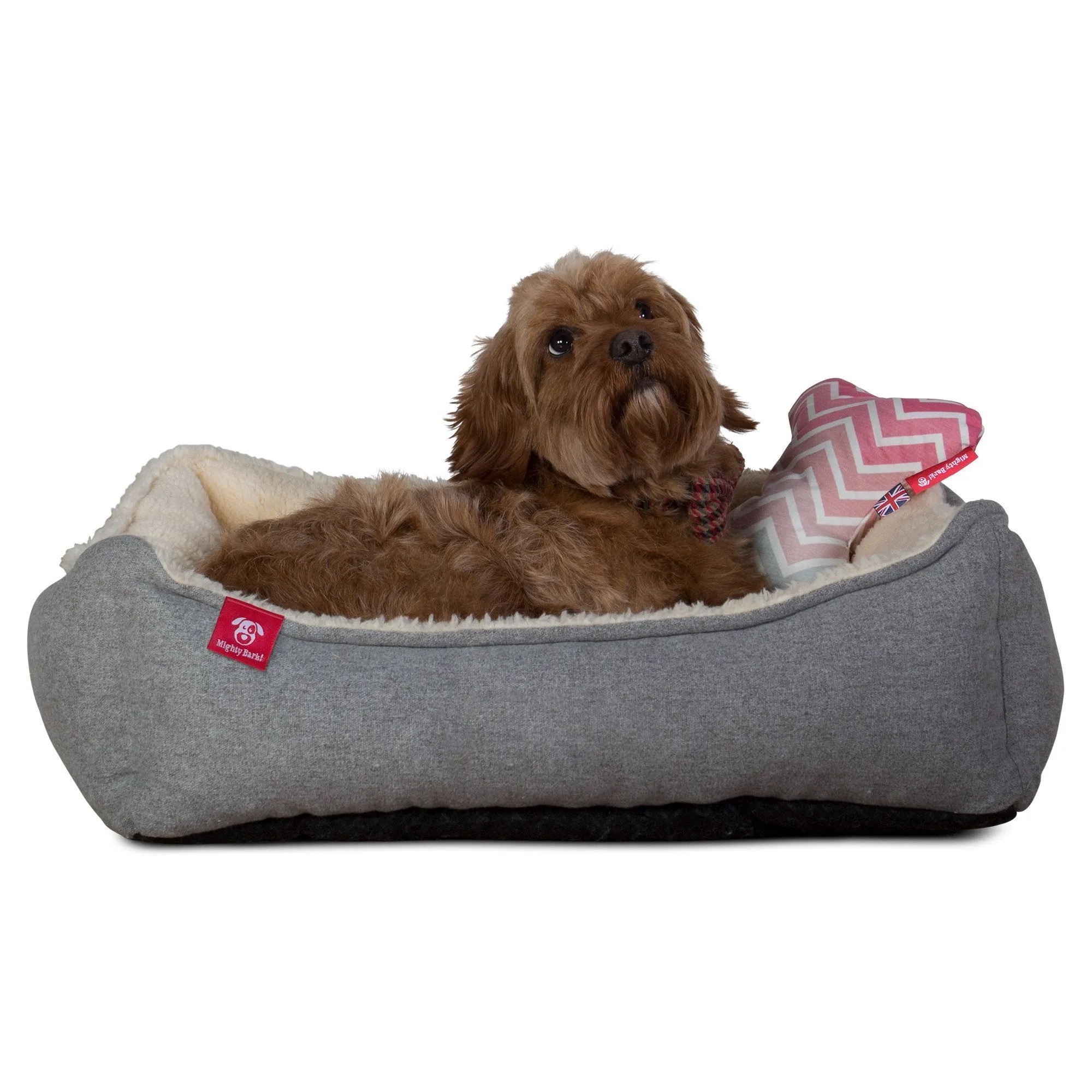 The Bone - Bone Shaped Pillow For On Dog Beds - Geo Print Chevron Pink