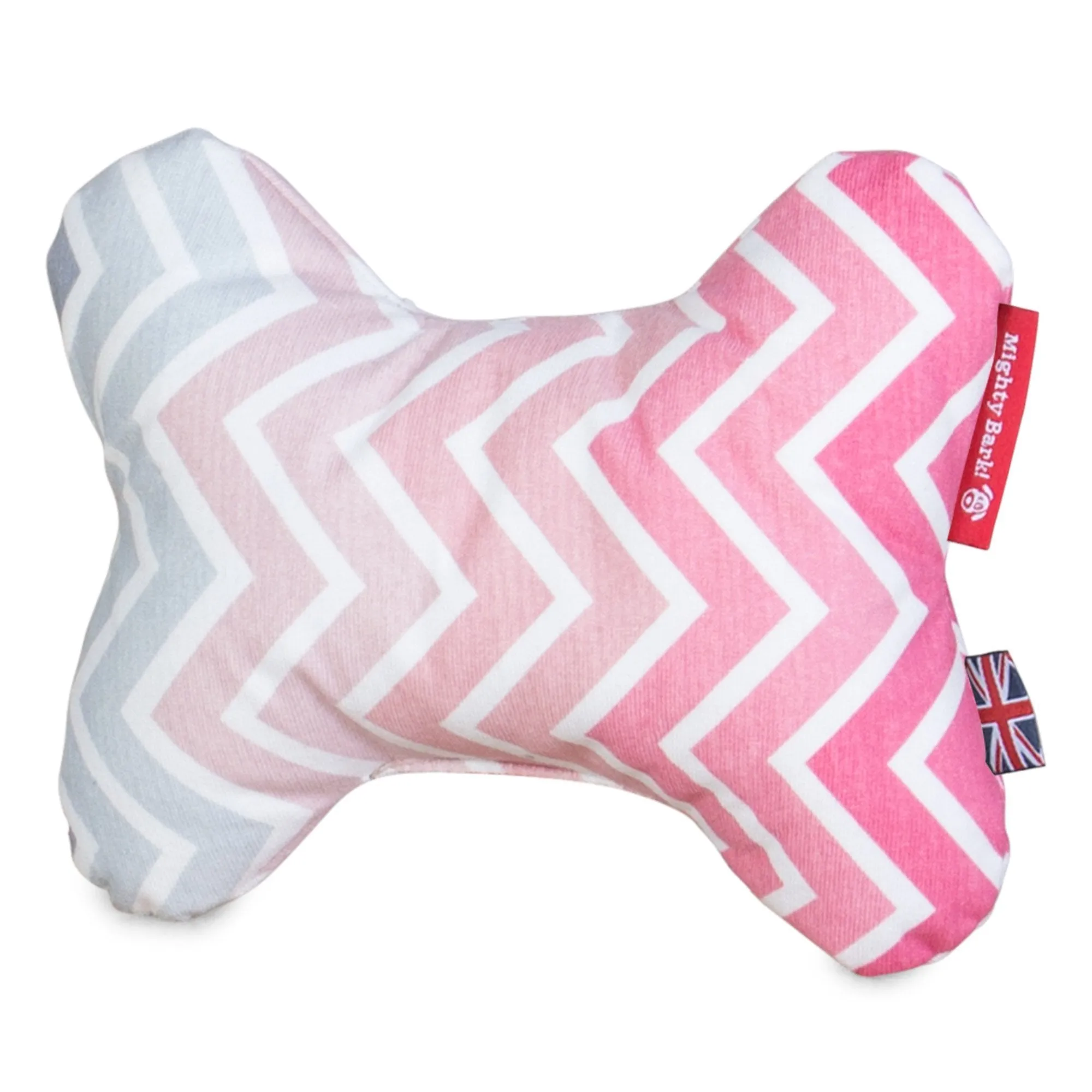 The Bone - Bone Shaped Pillow For On Dog Beds - Geo Print Chevron Pink