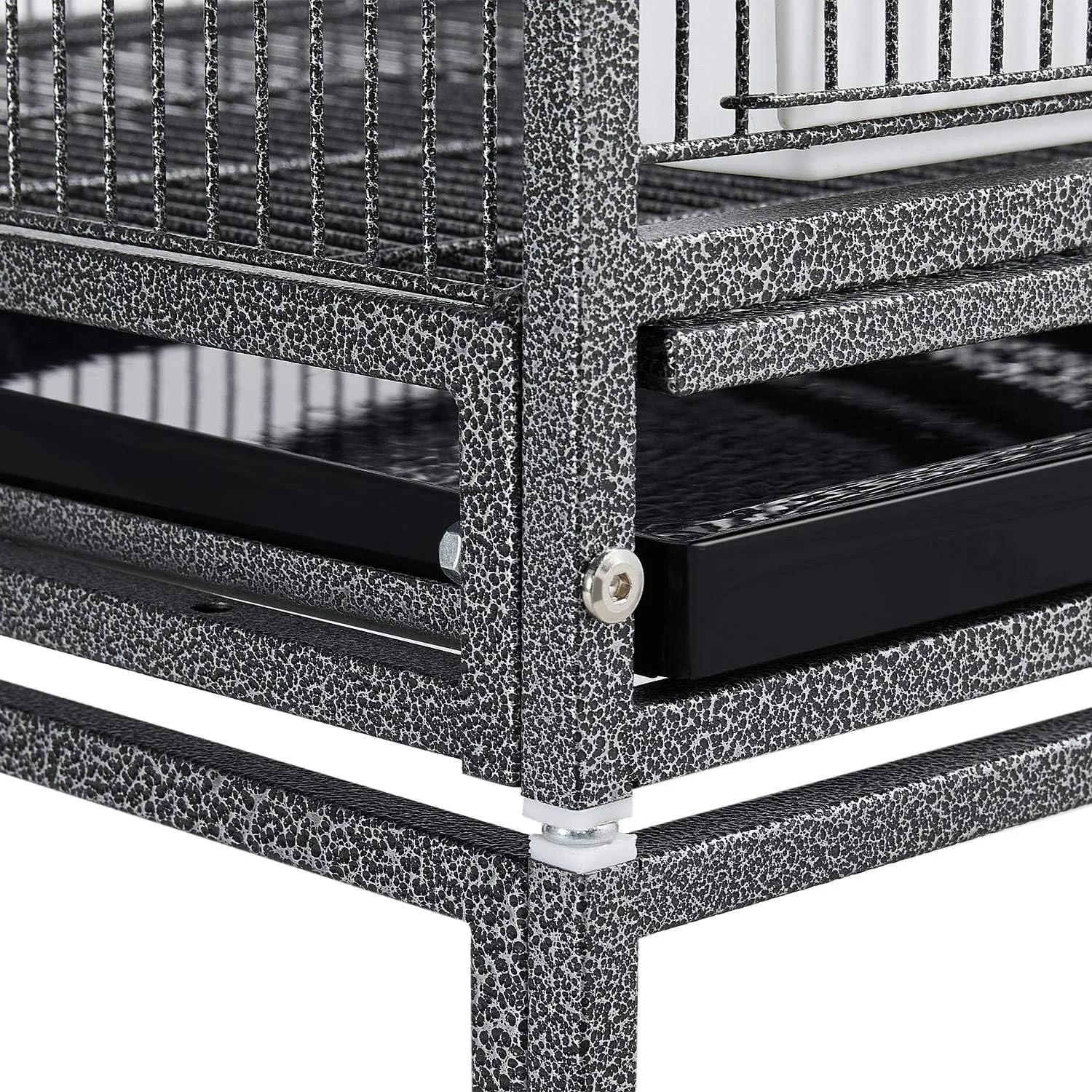 Topeakmart 3 Pack Divided Breeder Parakeet Canary Lovebird Finch Budgie Bird Cages W/Rolling Stand