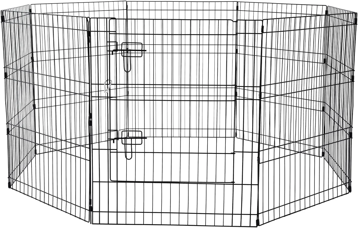 VEVOR Dog Playpen, 8 Pcs 30" H x 24" W Panels Foldable Metal Pet Exercise Pen, Dog Fence Indoor and Outdoor Pen with Door, Bottom Pad and Top Cover, Pet Playpen for Dogs, Cats, Other Small Animals