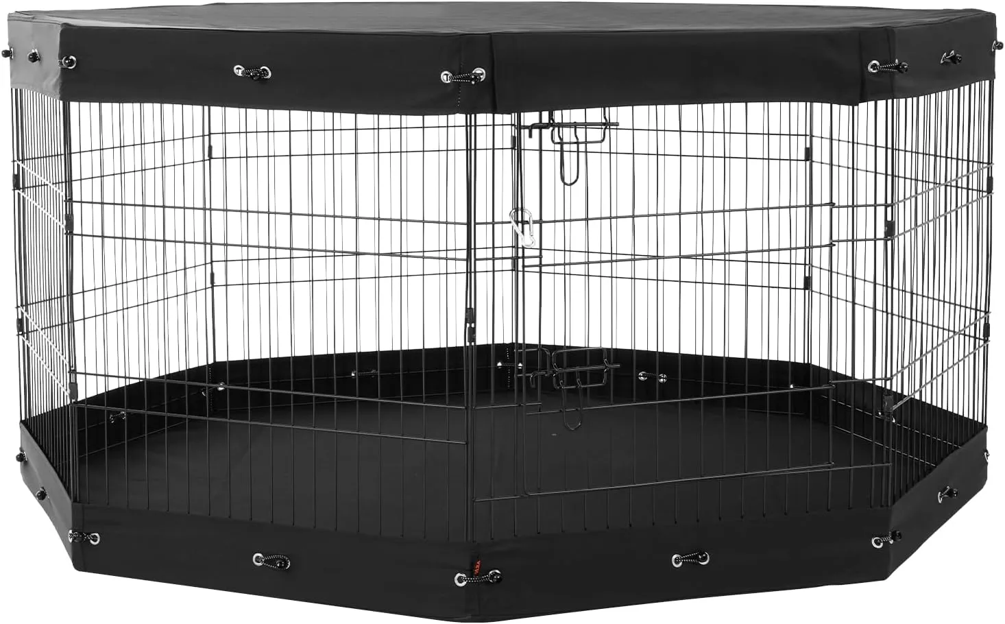 VEVOR Dog Playpen, 8 Pcs 30" H x 24" W Panels Foldable Metal Pet Exercise Pen, Dog Fence Indoor and Outdoor Pen with Door, Bottom Pad and Top Cover, Pet Playpen for Dogs, Cats, Other Small Animals