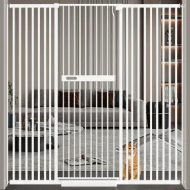 WAOWAO 71" Extra Tall Cat Pet Gate 29.92-61.42" Wide Pressure Mounted Walk Through Swing Auto Close Safety White Metal Dog Pet Puppy Cat for Indoor Stairs,Doorways
