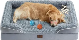 WNPETHOME Dog Bed for Large Dogs, Washable Bolster Sofa With Waterproof Lining & Non-Skid Bottom, Orthopedic Egg Foam Couch for Pet Sleeping