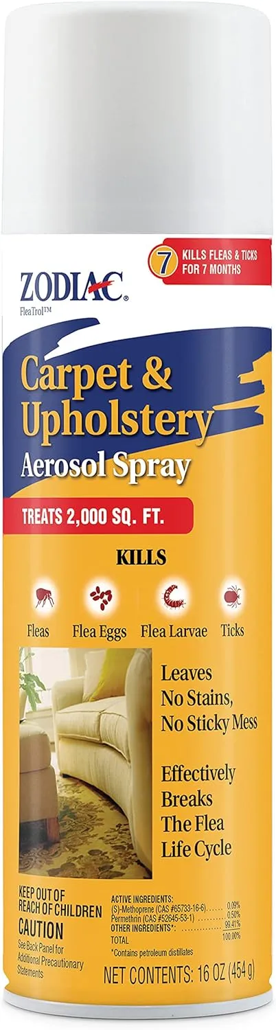 Zodiac Flea & Tick Carpet & Upholstery Aerosol Spray, 16-oz